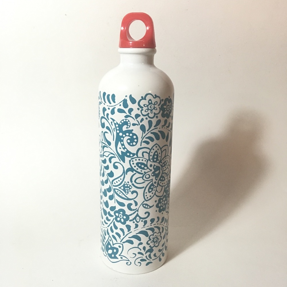 The Pioneer Woman Stainless Steel Water Bottle - Turquoise Ivory Red Paisley